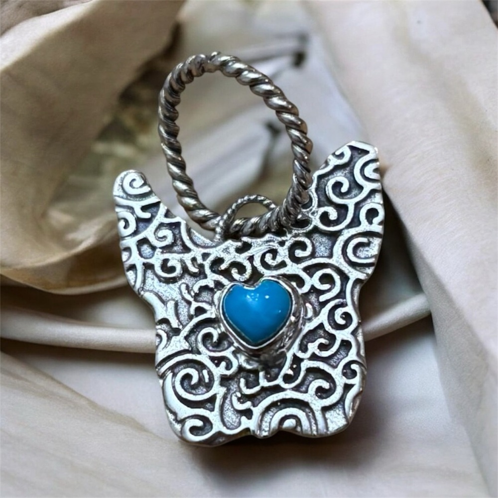 .925 Sterling Silver Dog Pendant